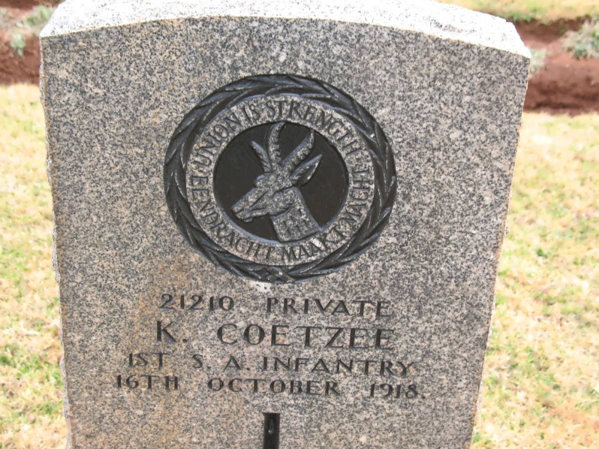 COETZEE K. -1918