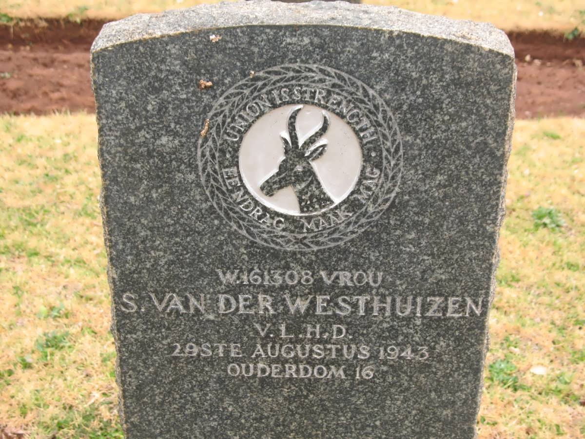 WESTHUIZEN S., van der -1943