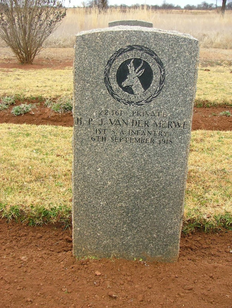 MERWE H.P.J., van der -1918