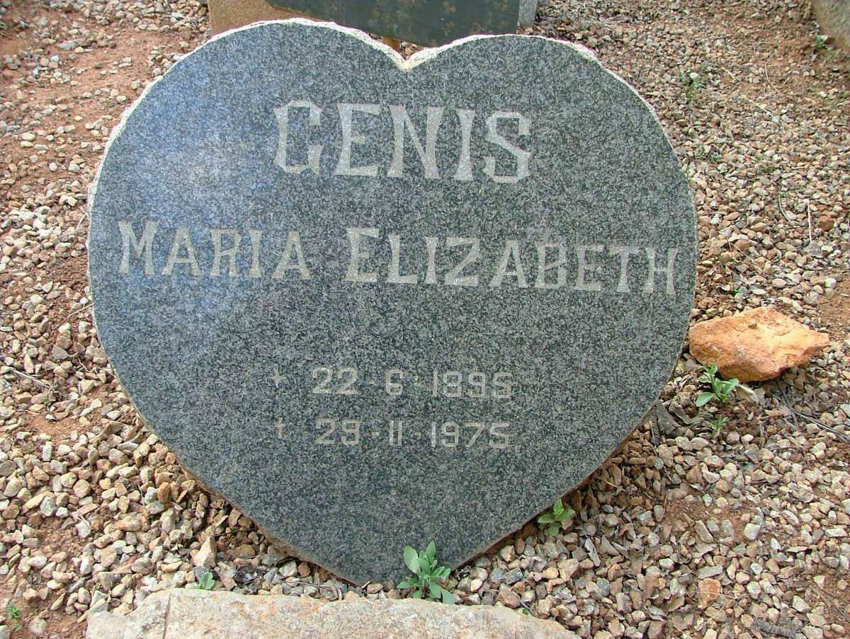 GENIS Maria Elizabeth 1895-1975