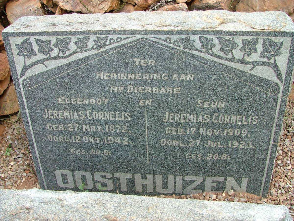 OOSTHUIZEN Jeremias Cornelis 1872-1942 :: OOSTHUIZEN Jeremias Cornelis 1909-1923