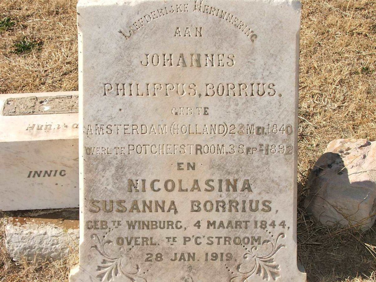 BORRIUS Johannes Philippus 1840-1892 &amp; Nicolasina Susanna 1844-1919