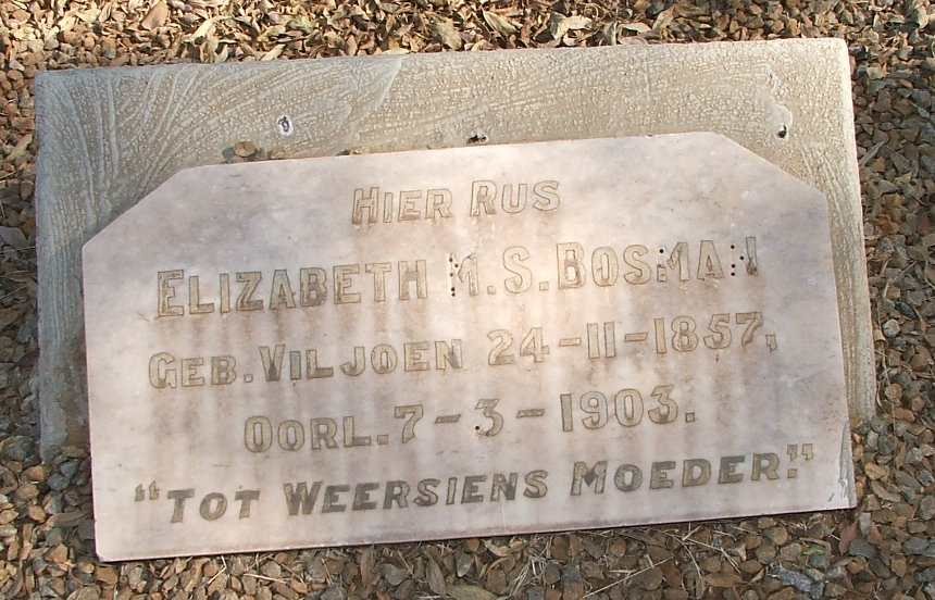 BOSMAN Elizabeth M.S. nee VILJOEN 1857-1903