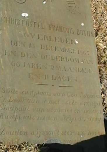 BOTHA Christoffel Francois -1865