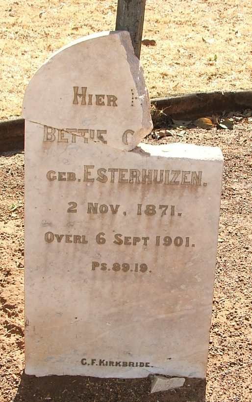 COETZEE Bettie nee ESTERHUIZEN 1871-1901