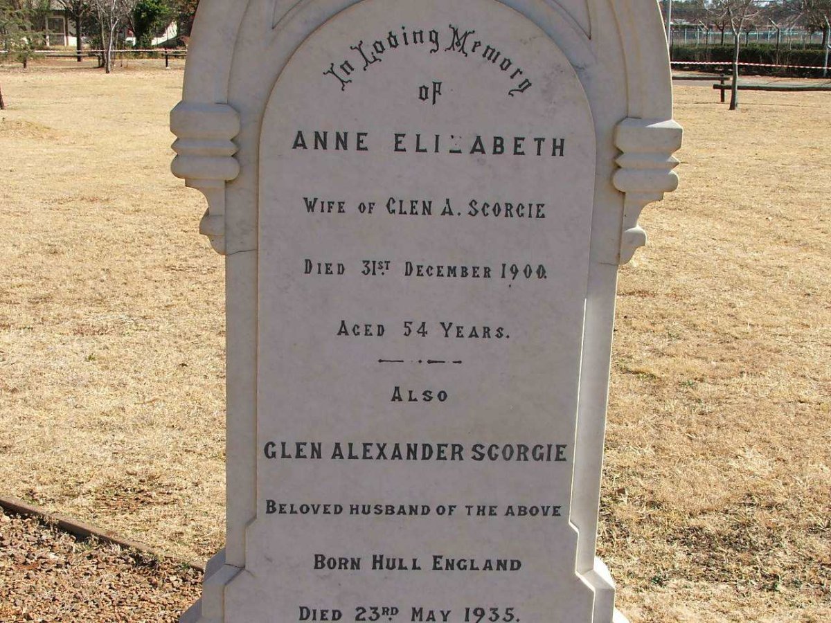 SCORGIE Glen Alexander -1935 &amp; Anne Elizabeth -1900