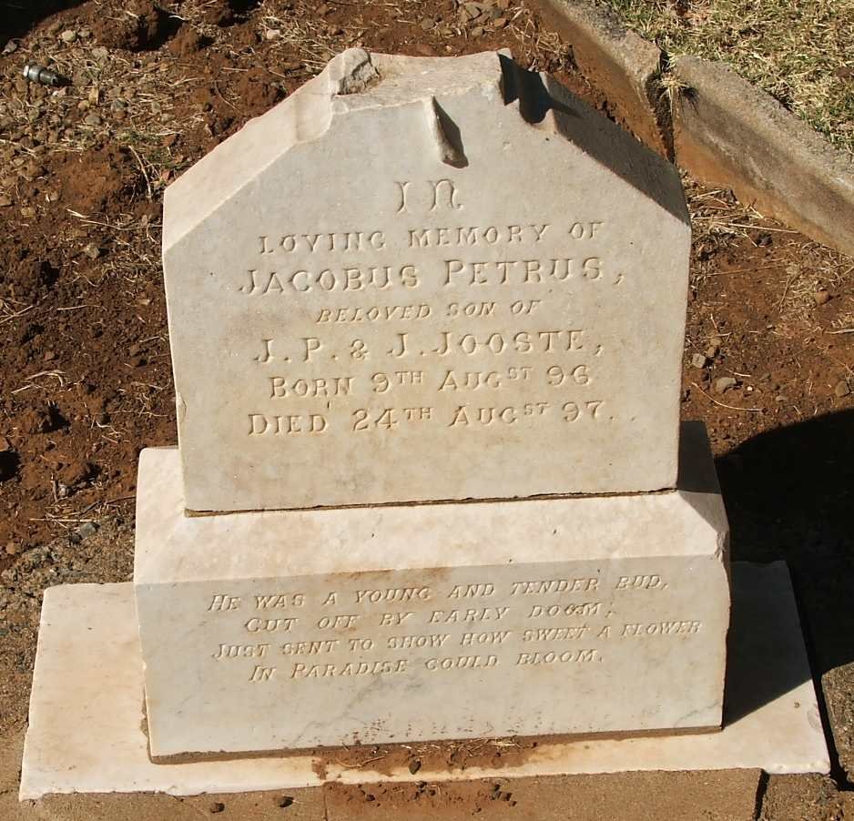 JOOSTE Jacobus Petrus 1896-1897