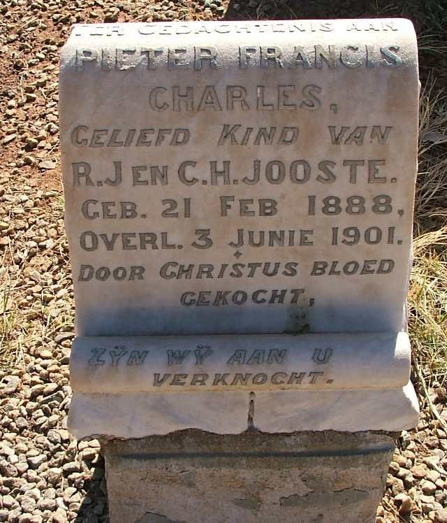 JOOSTE Pieter Francis Charles 1888-1901