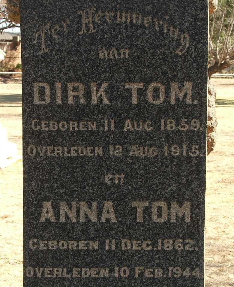 TOM Dirk 1859-1915 &amp; Anna 1862-1944
