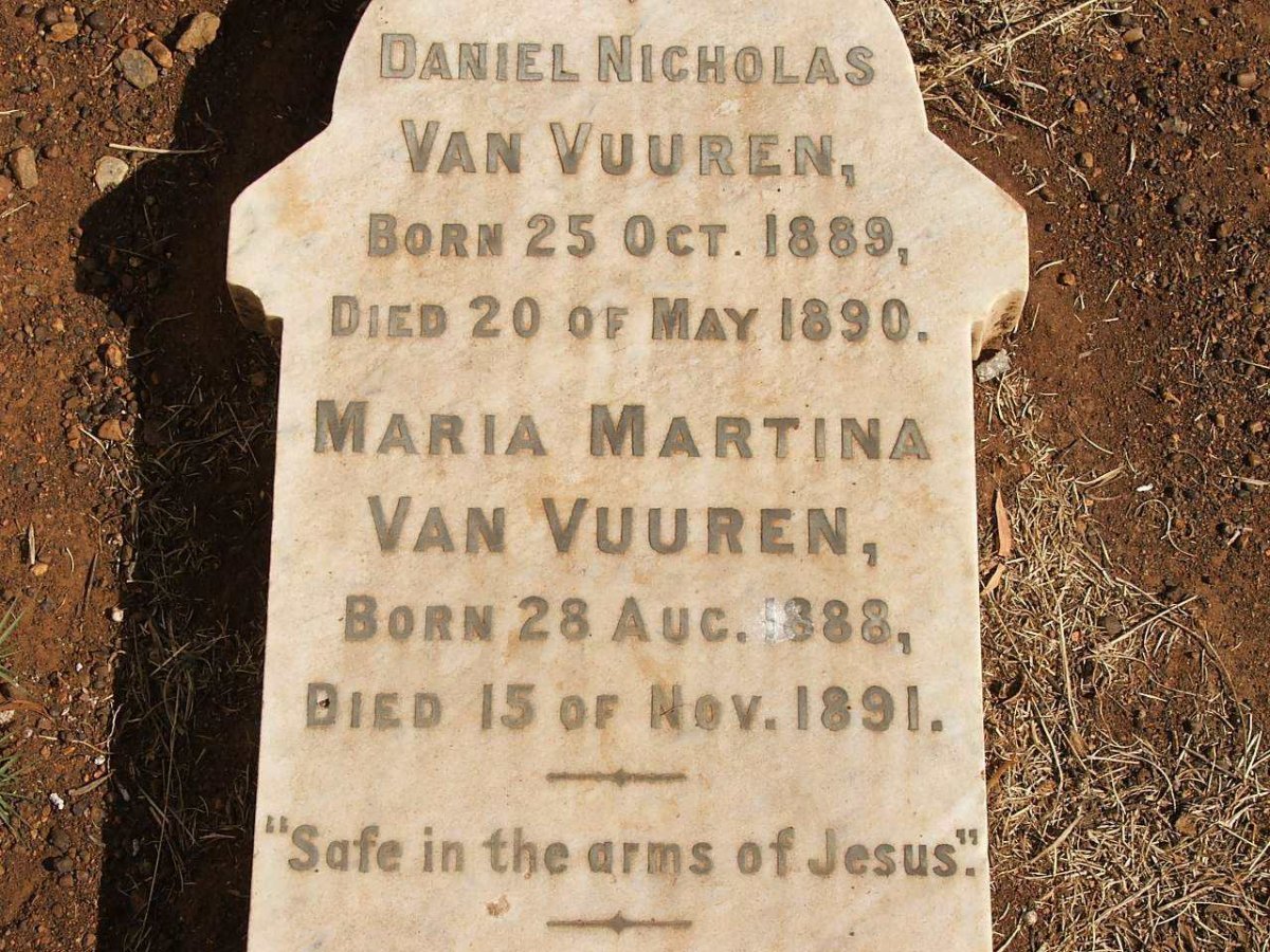 VUUREN Daniel Nicholas, van 1889-1890 :: VAN VUUREN Maria Martina 1888-1891