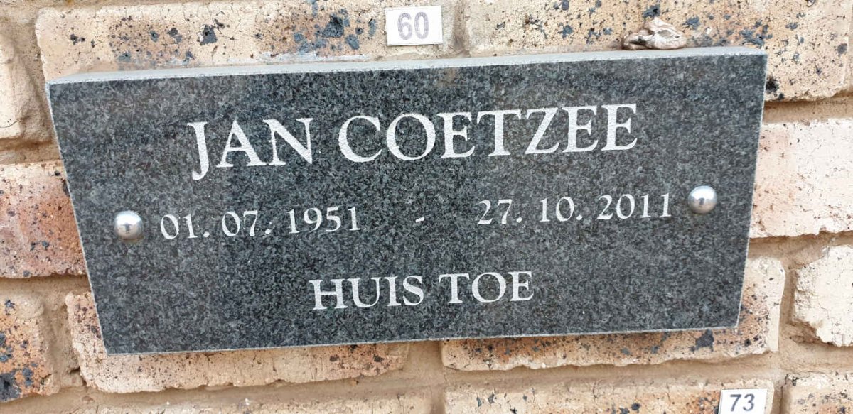 COETZEE Jan 1951-2011