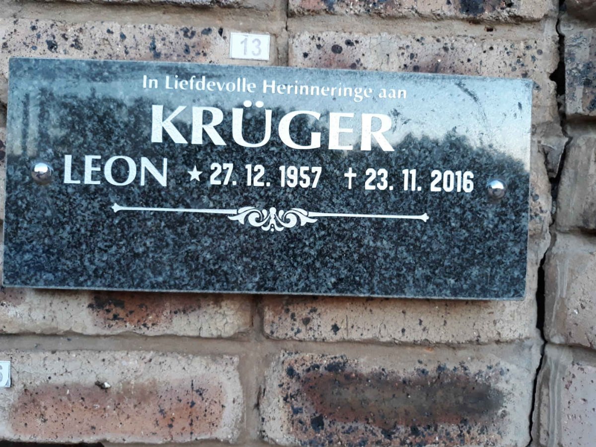 KRÜGER Leon 1957-2016