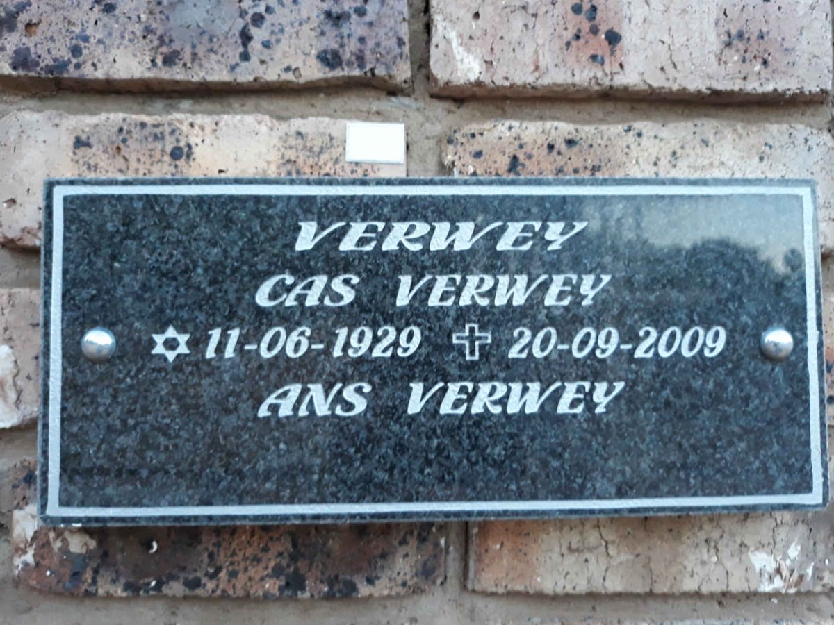 VERWEY Cas 1929-2009 &amp; Ans