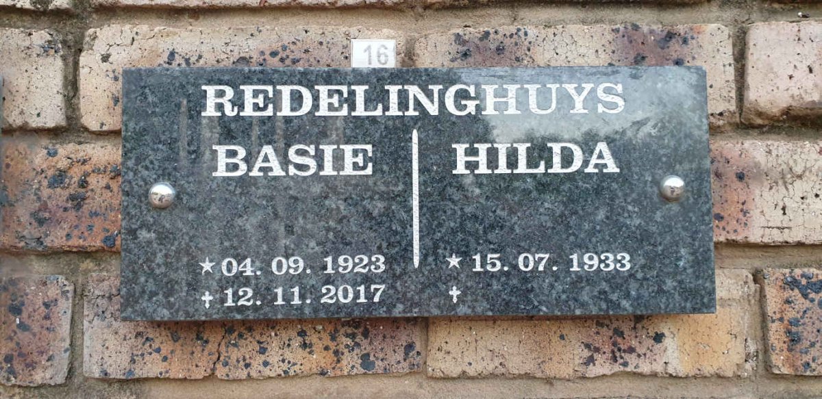 REDELINGHUYS Cornelis Johannes 1923-2017 &amp; Heila Magdalena PEYPER 1933-