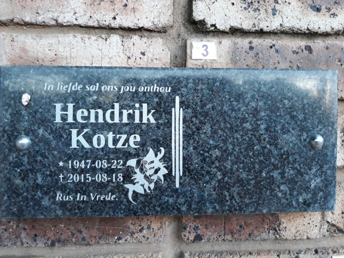 KOTZE Hendrik 1947-2015