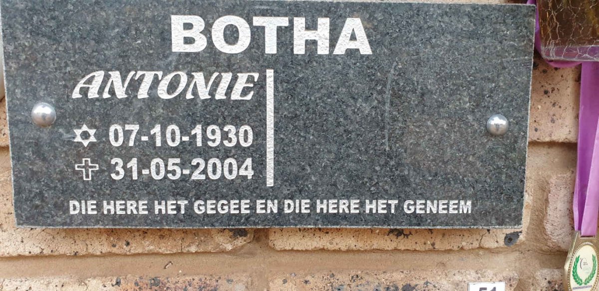 BOTHA Antonie 1930-2004