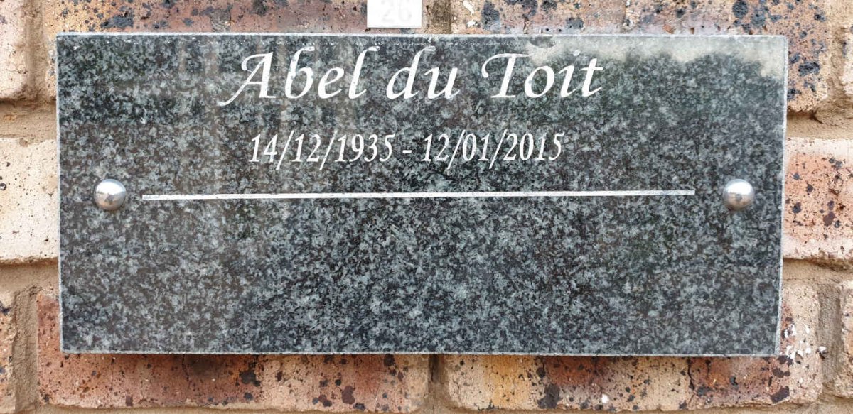 TOIT Abel, du 1935-2015