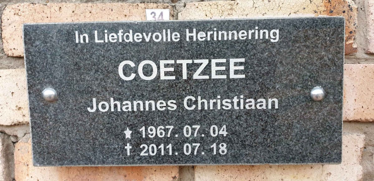 COETZEE Johannes Christiaan 1967-2011