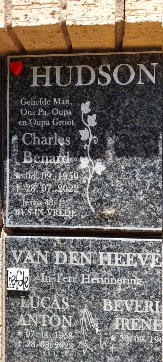 HUDSON Charles Benard 1950-2022
