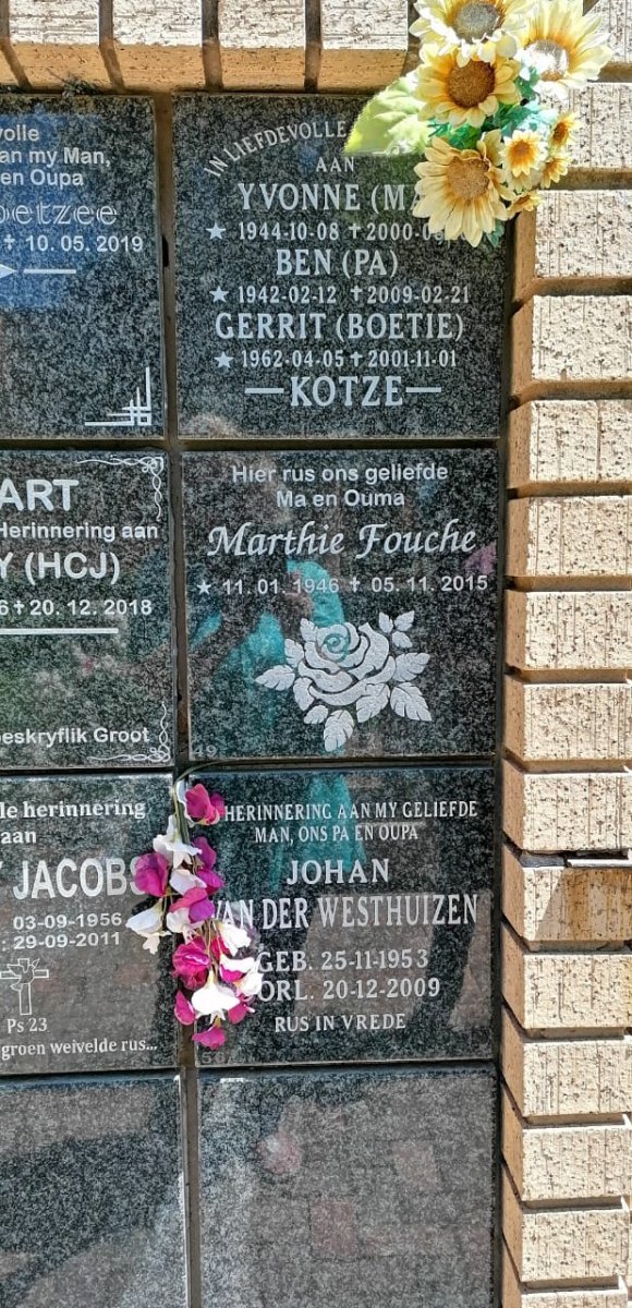 KOTZE :: FOUCHE :: VAN DER WESTHUIZEN