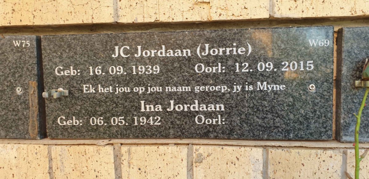 JORDAAN J.C. 1939-2015 &amp; Ina 1942-