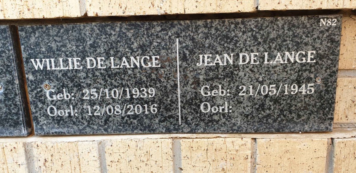 LANGE Willie, de 1939-2016 &amp; Jean 1945-