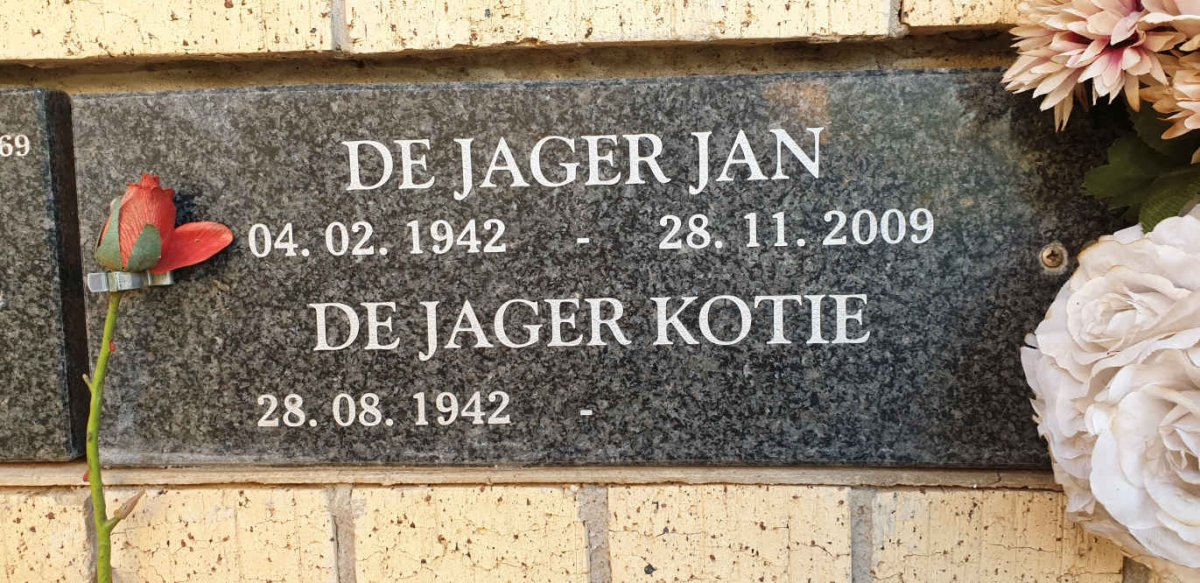JAGER Jan, de 1942-2009 &amp; Kotie 1942-