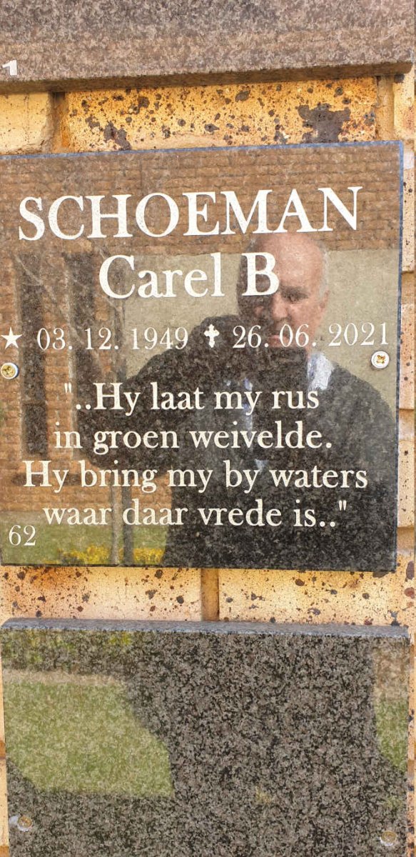 SCHOEMAN Carel B. 1949-2021