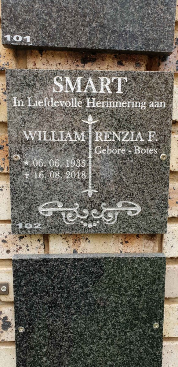 SMART William 1935-2018 &amp; Renzia F. BOTES