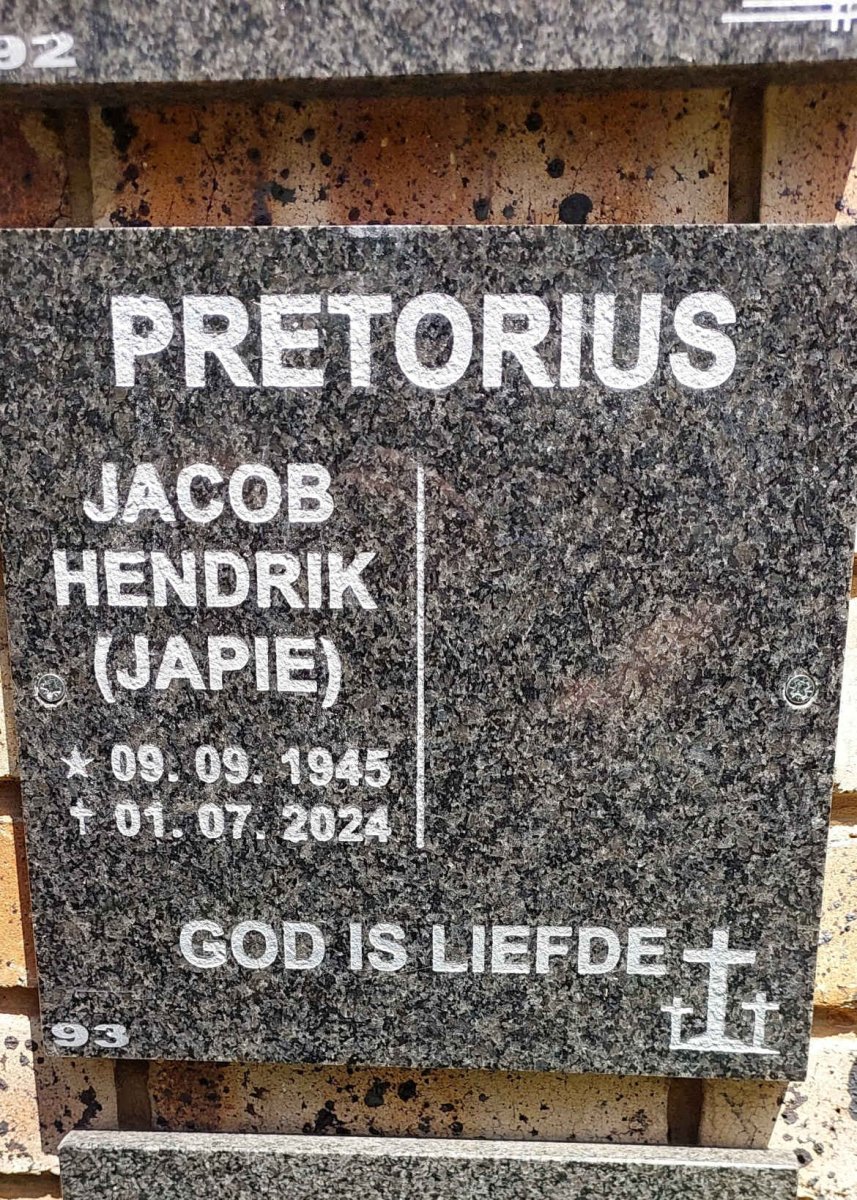 PRETORIUS Jacob Hendrik 1945-2024
