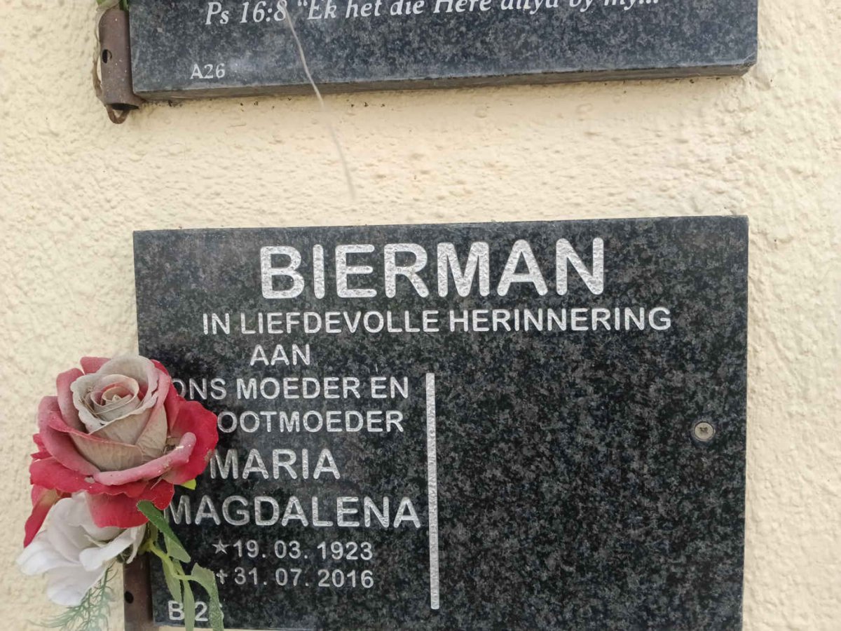 BIERMAN Maria Magdalena 1923-2016