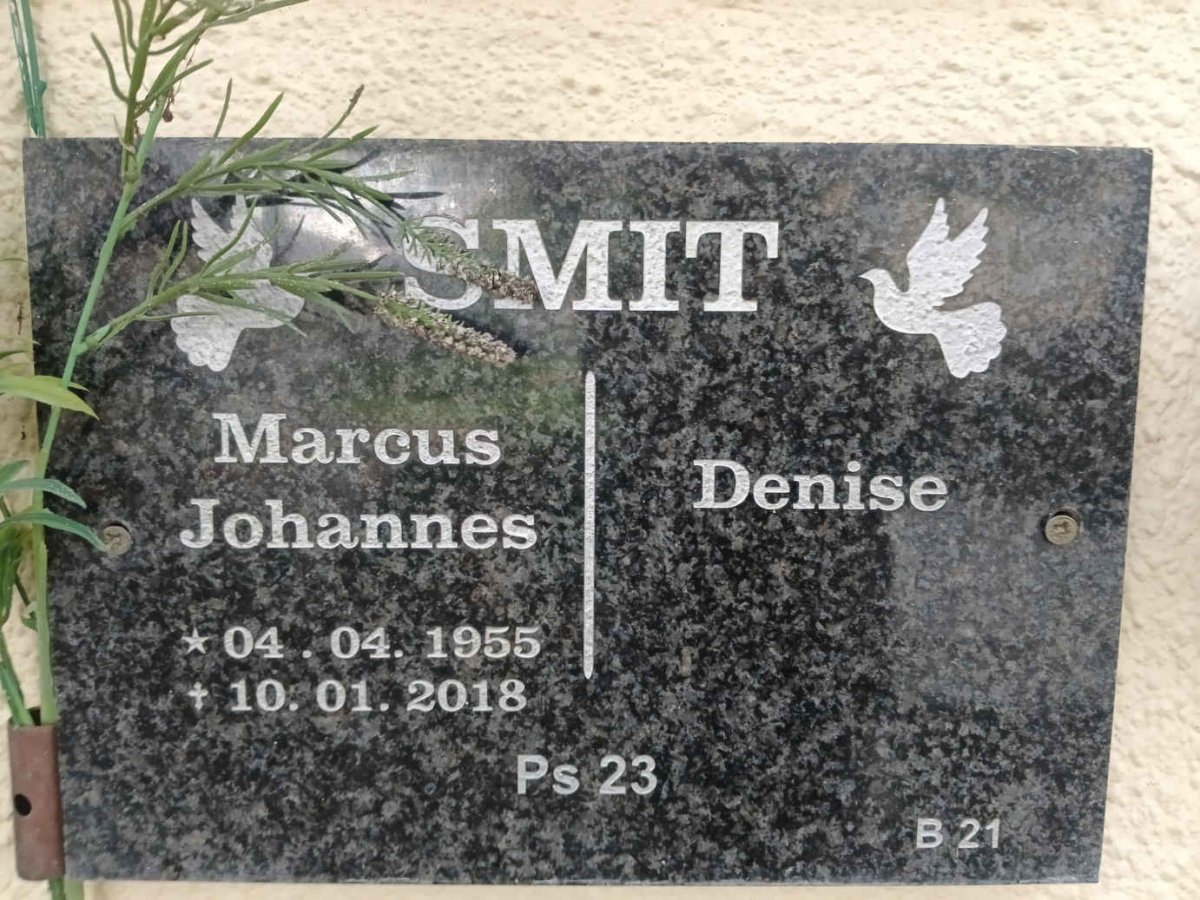 SMIT Marcus Johannes 1955-2018 & Denise 