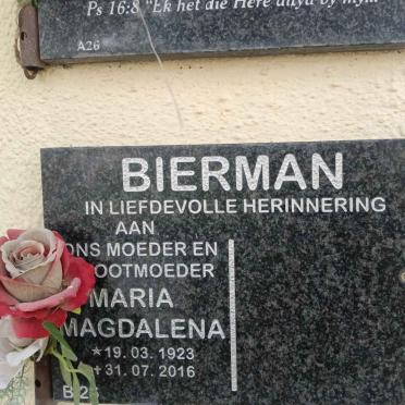 BIERMAN Maria Magdalena 1923-2016