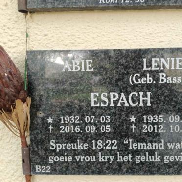 ESPACH Abie 1932-2016 & Lenie BASSON 1935-2012