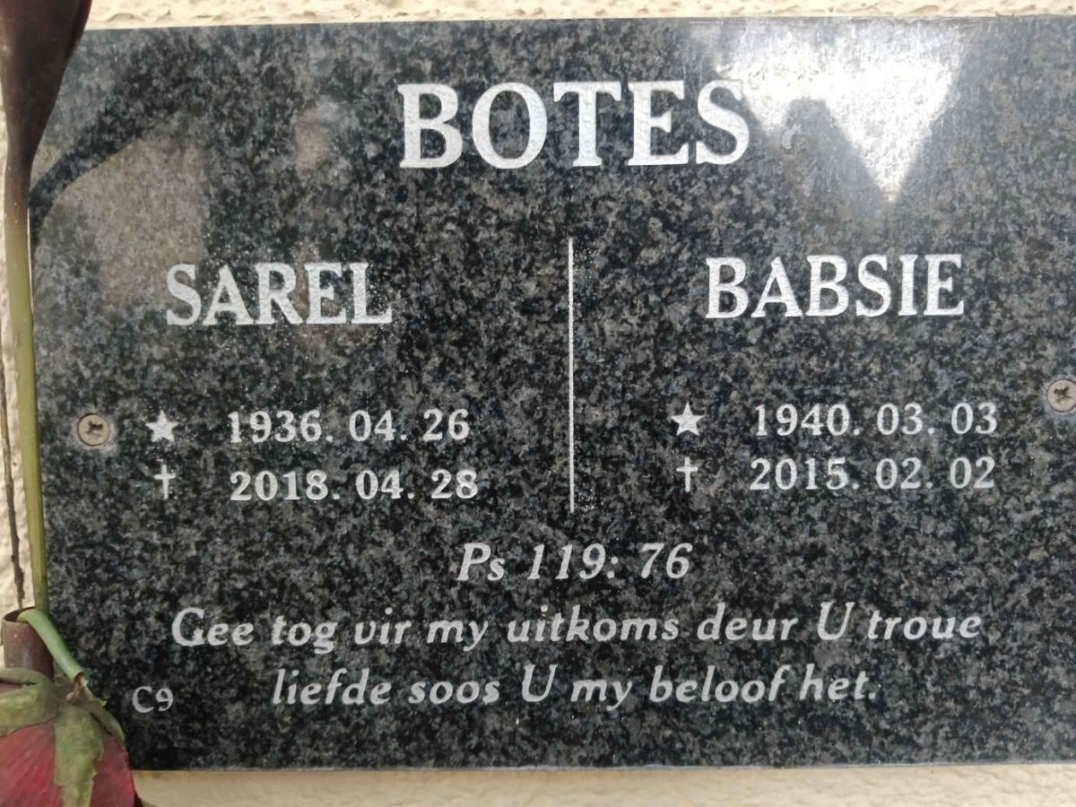 BOTES Sarel 1936-2018 & Babs 1940-2015