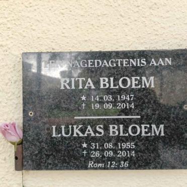 BLOEM Lukas 1955-2014 & Rita 1947-2014