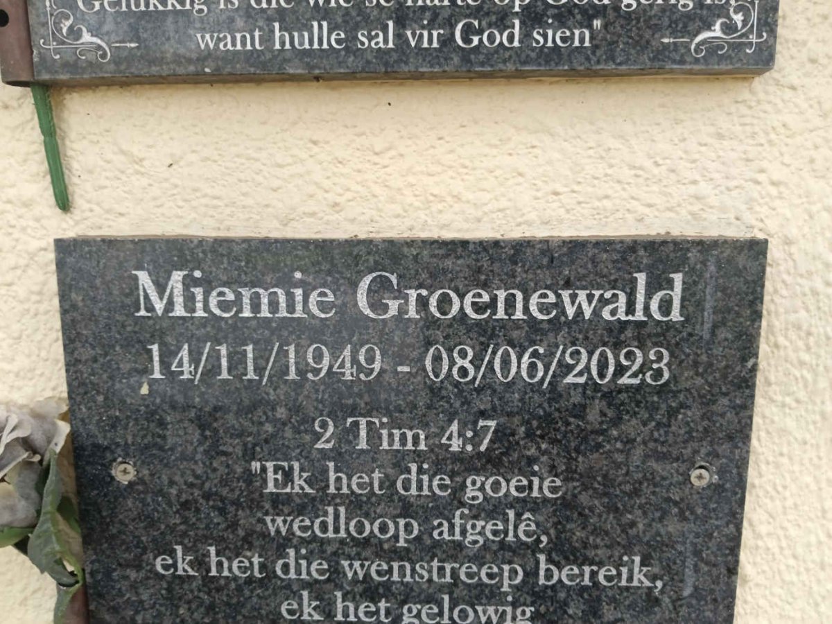 GROENEWALD Miemie 1949-2023