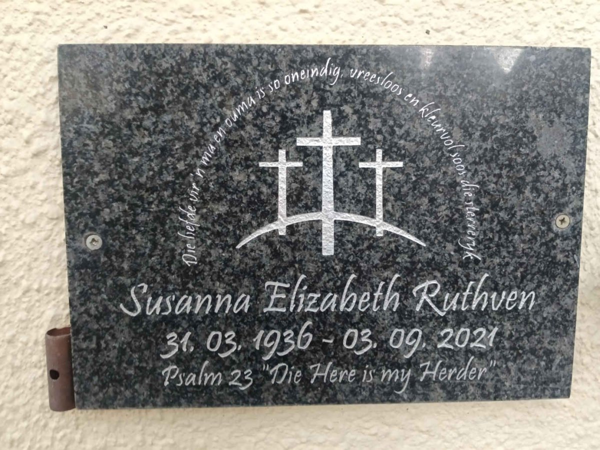 RUTHVEN Susanna Elizabeth 1936-2021