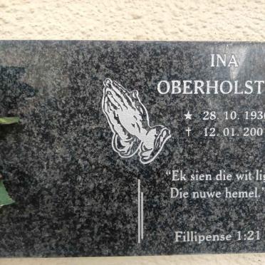 OBERHOLSTER Ina 1930-2001