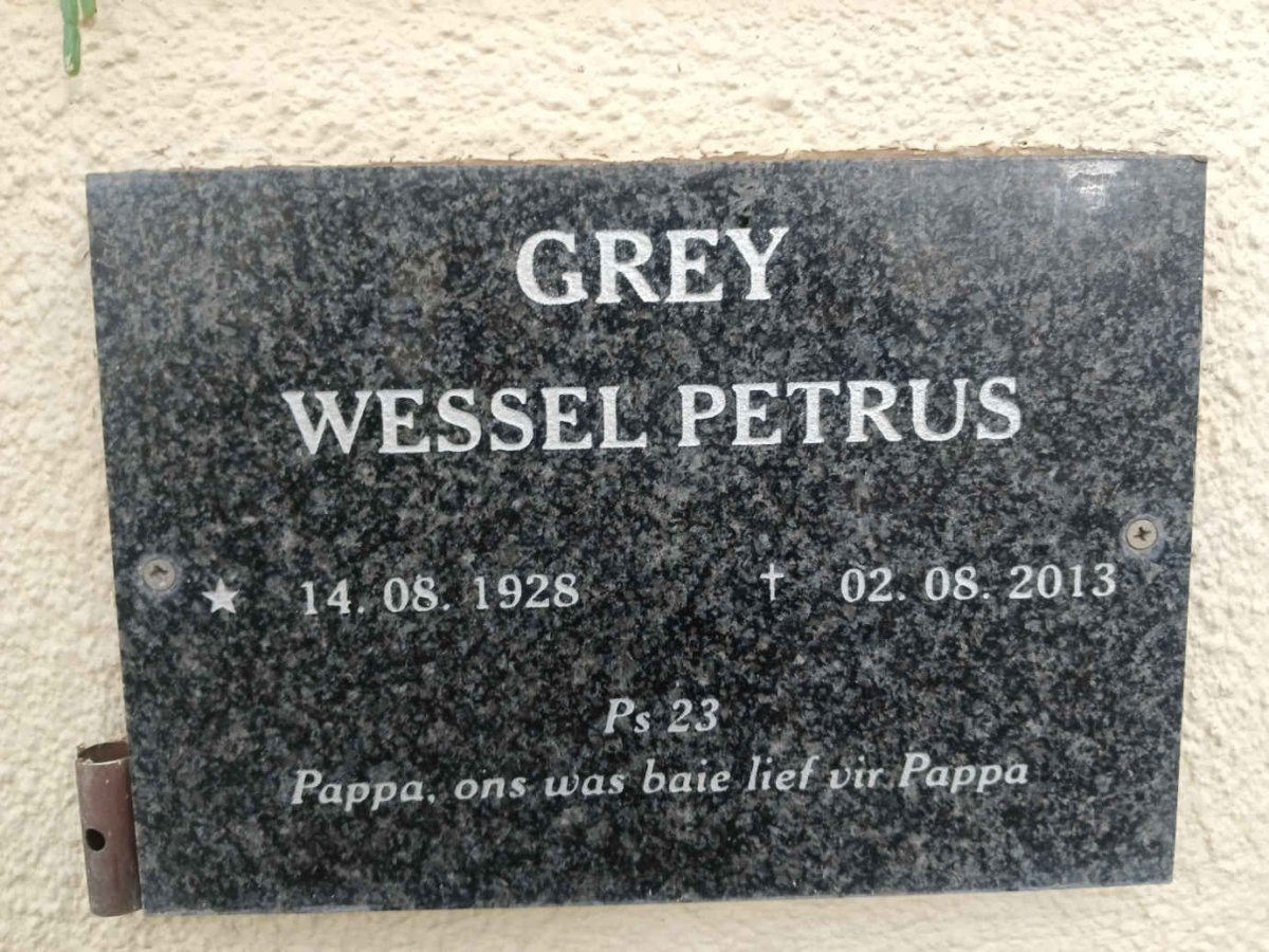 GREY Wessel Petrus 1928-2013