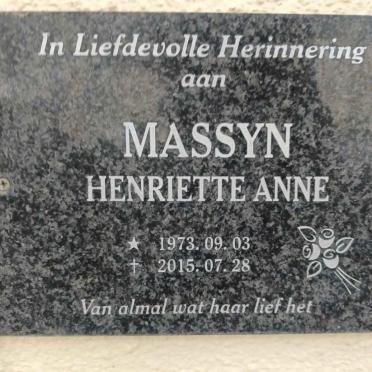 MASSYN Henriette Anne 1973-2015