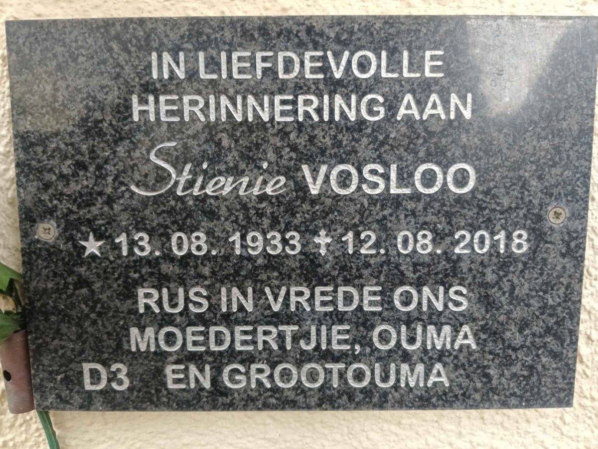 VOSLOO Stienie 1933-2018