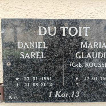 TOIT Sarel Daniel, du 1951-2012 & Maria Claudia ROUSSEAU 1955-