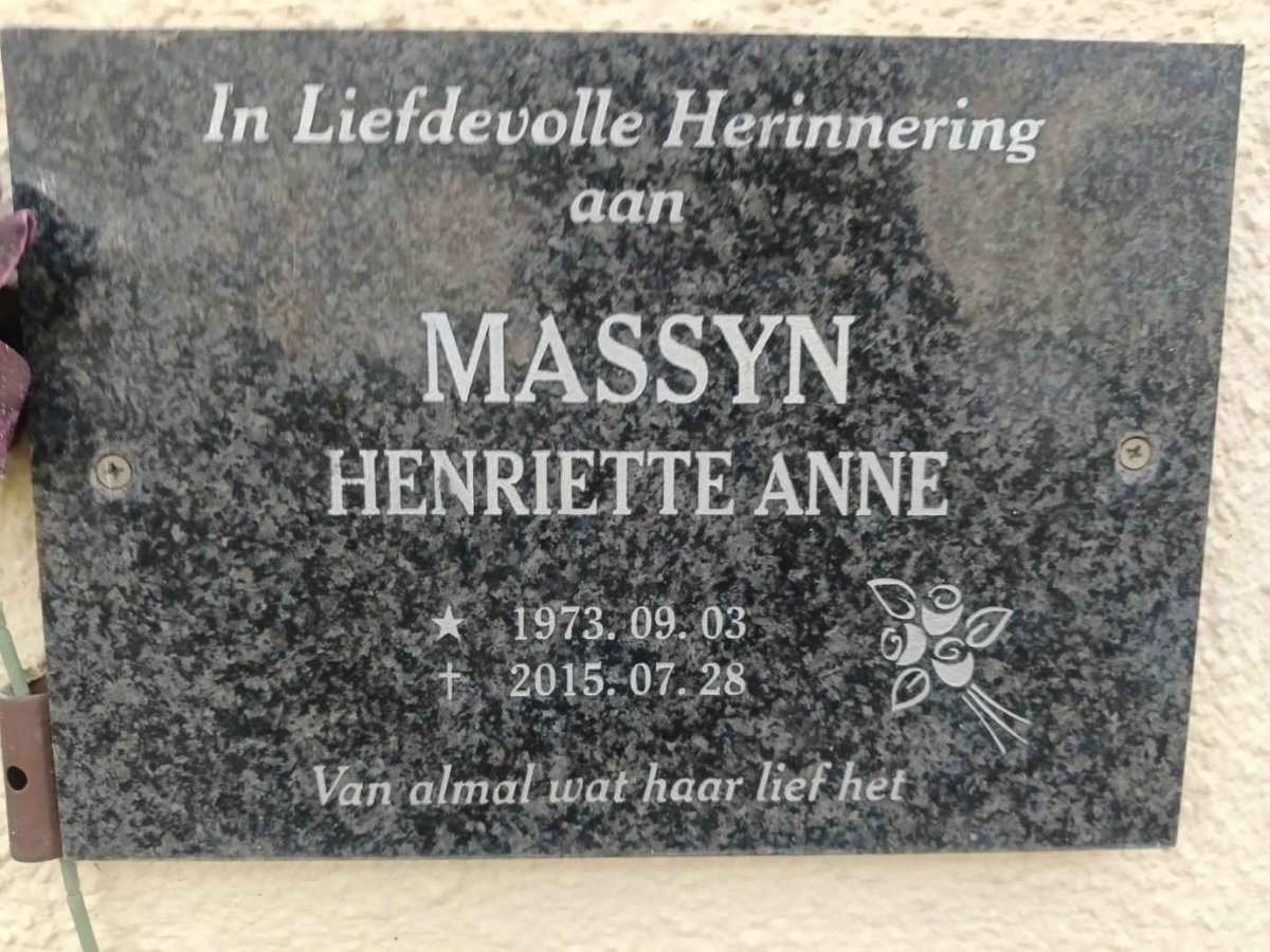 MASSYN Henriette Anne 1973-2015