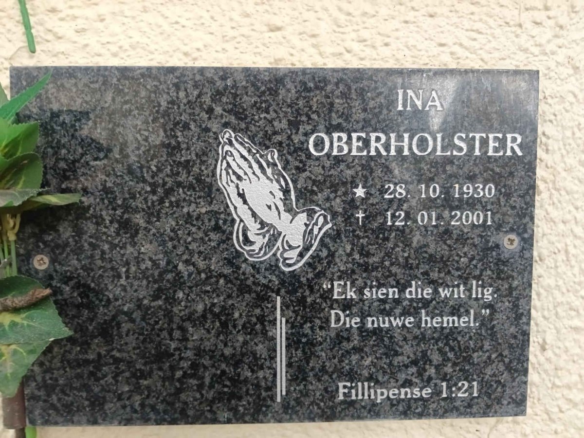 OBERHOLSTER Ina 1930-2001