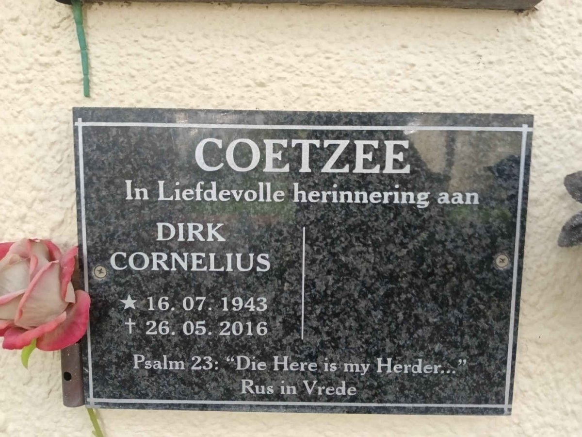COETZEE Dirk Cornelius 1943-2016