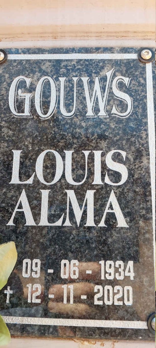 GOUWS Louis Alma 1934-2020