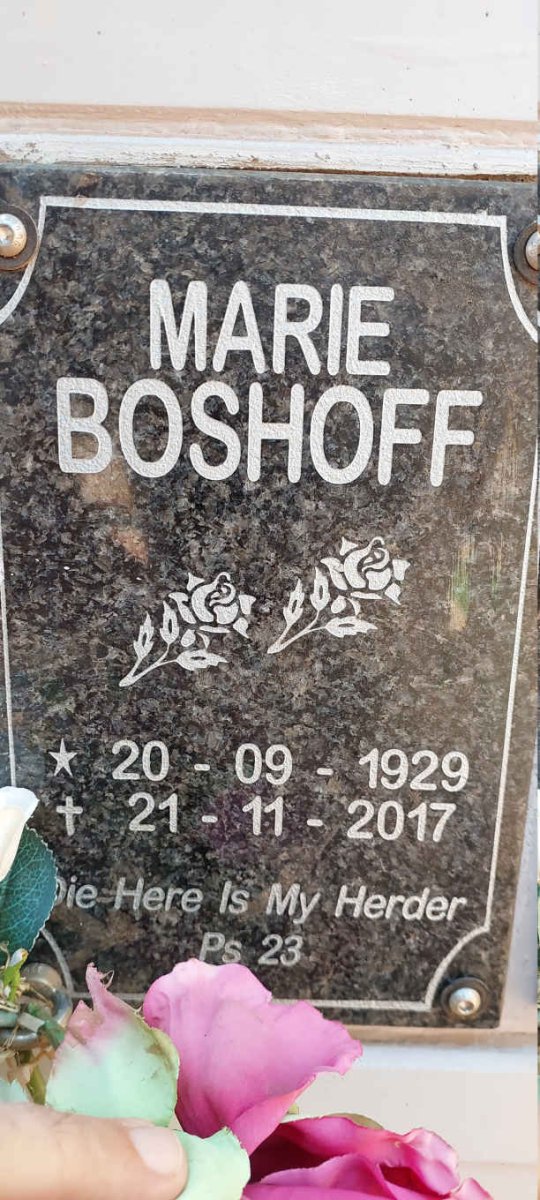 BOSHOFF Marie 1929-2017