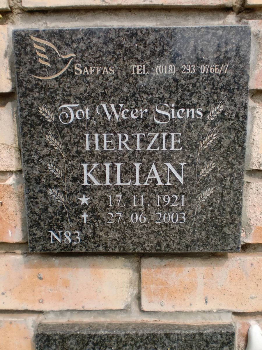 KILIAN Hertzie 1921-2003