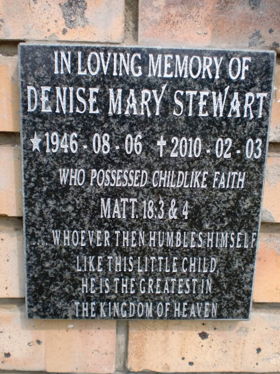 STEWART Denise Mary 1946-2010